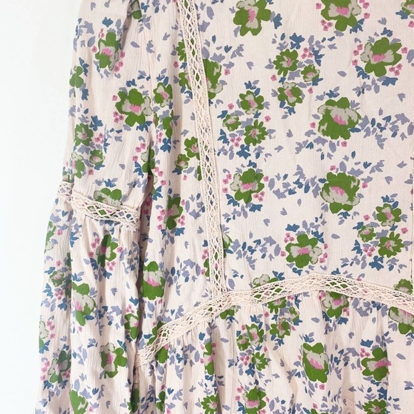 Matilda Jane Pink Floral With Lace Long Sleeve Bell Sleeve Flowy Top Siz… - Picture 12 of 12